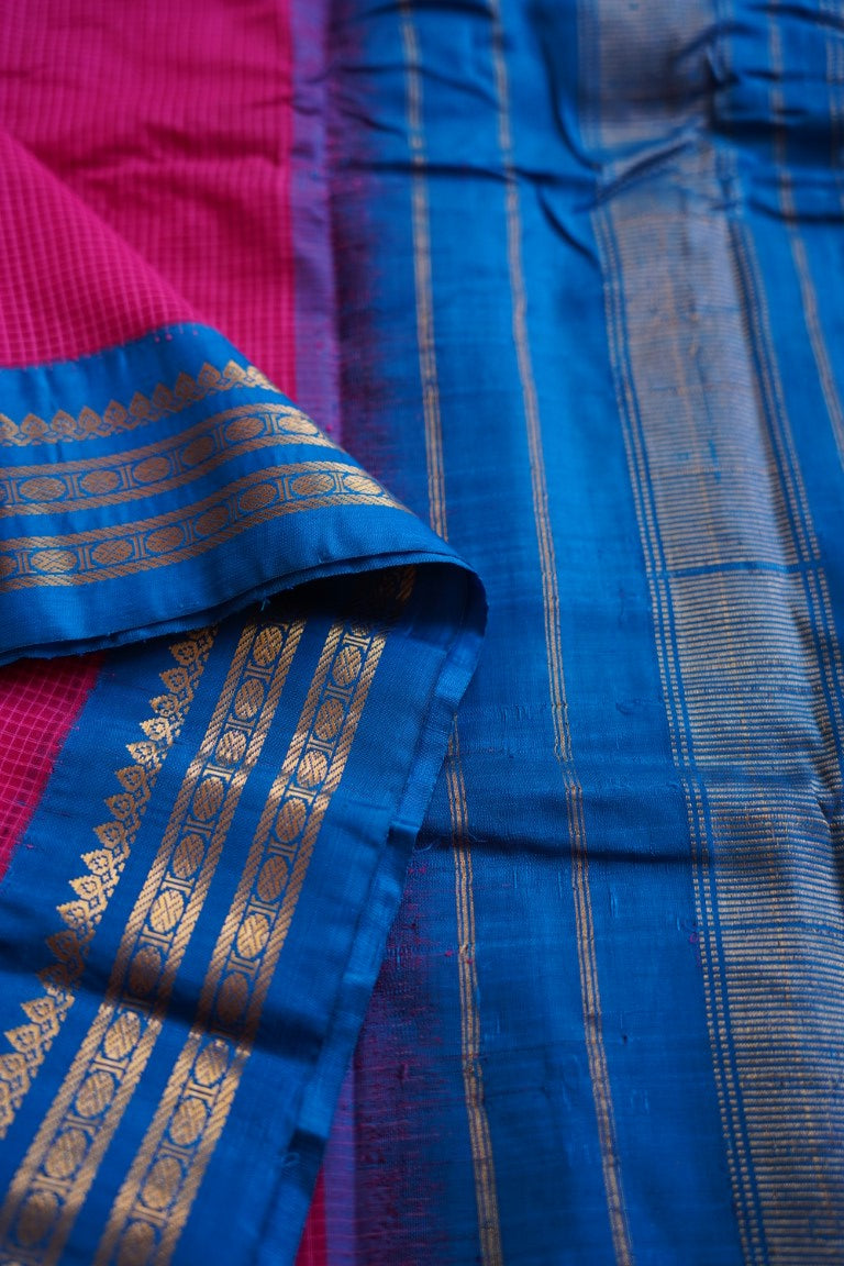 Gadwal handloom Cotton Saree Jari Silk border PC8861