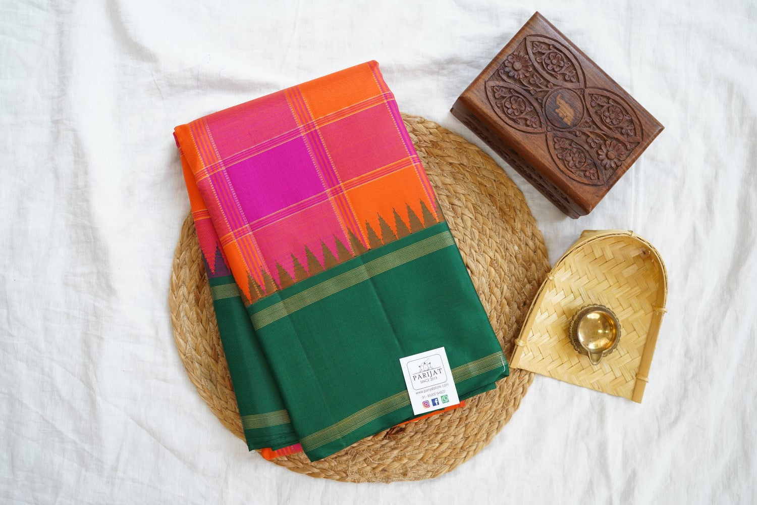 Pallum Pazhamum Checks Silk