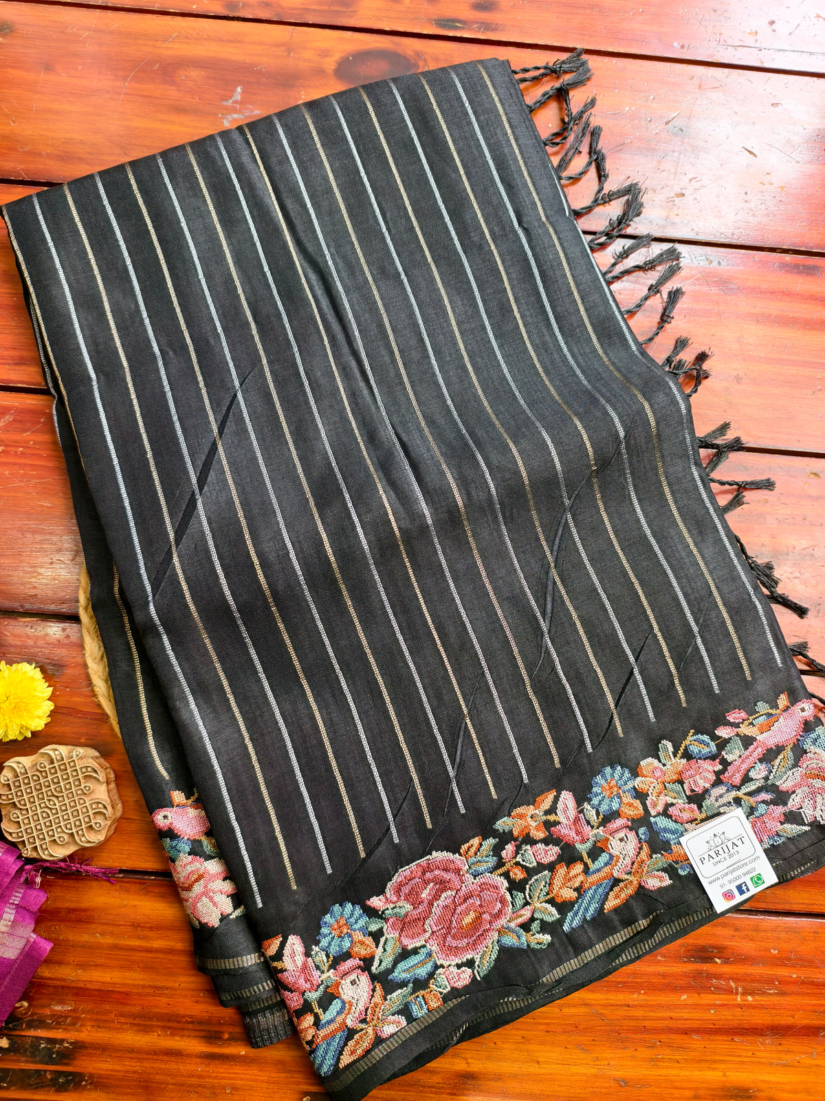 semi tussar silk saree