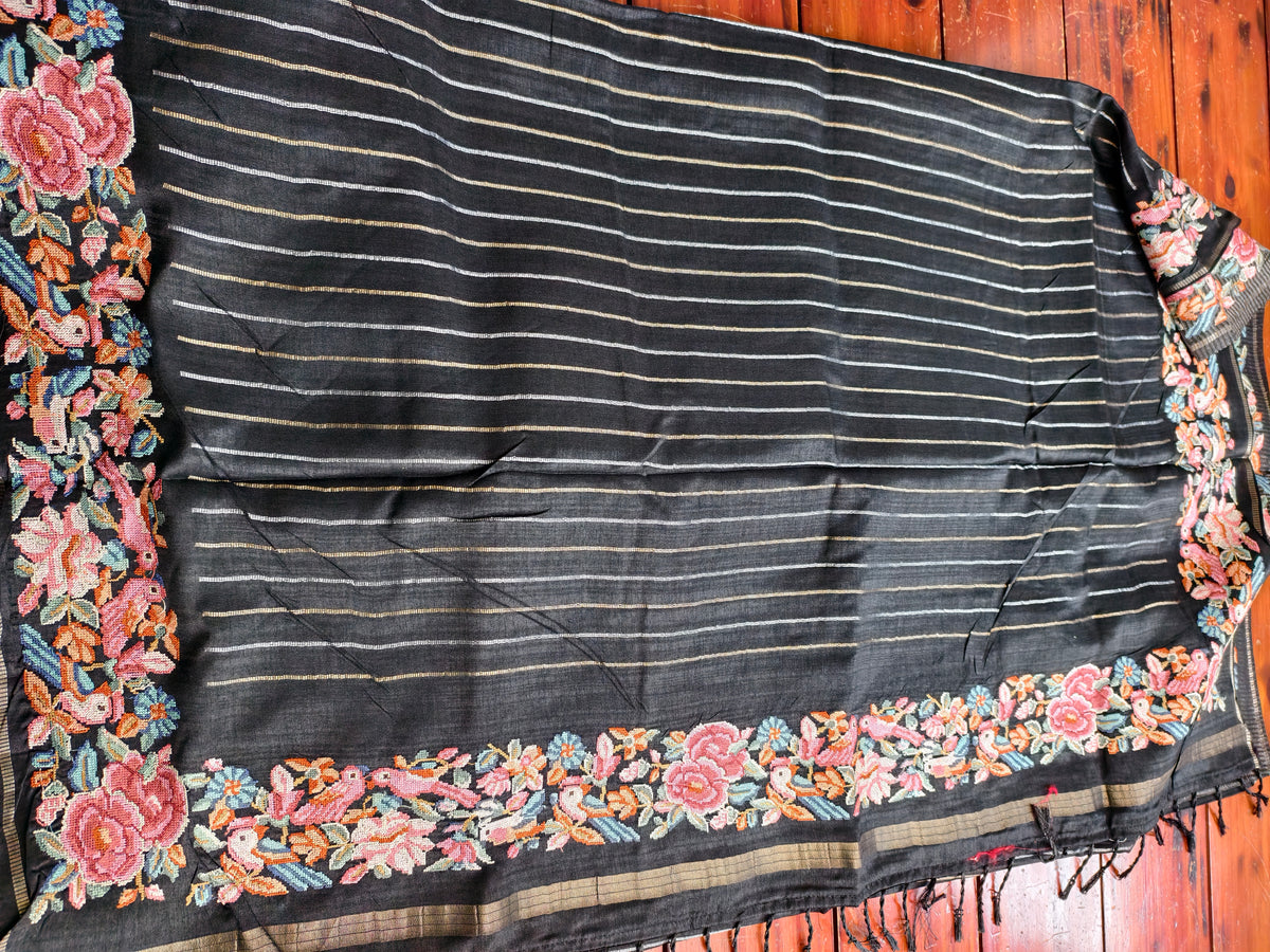 semi tussar silk saree