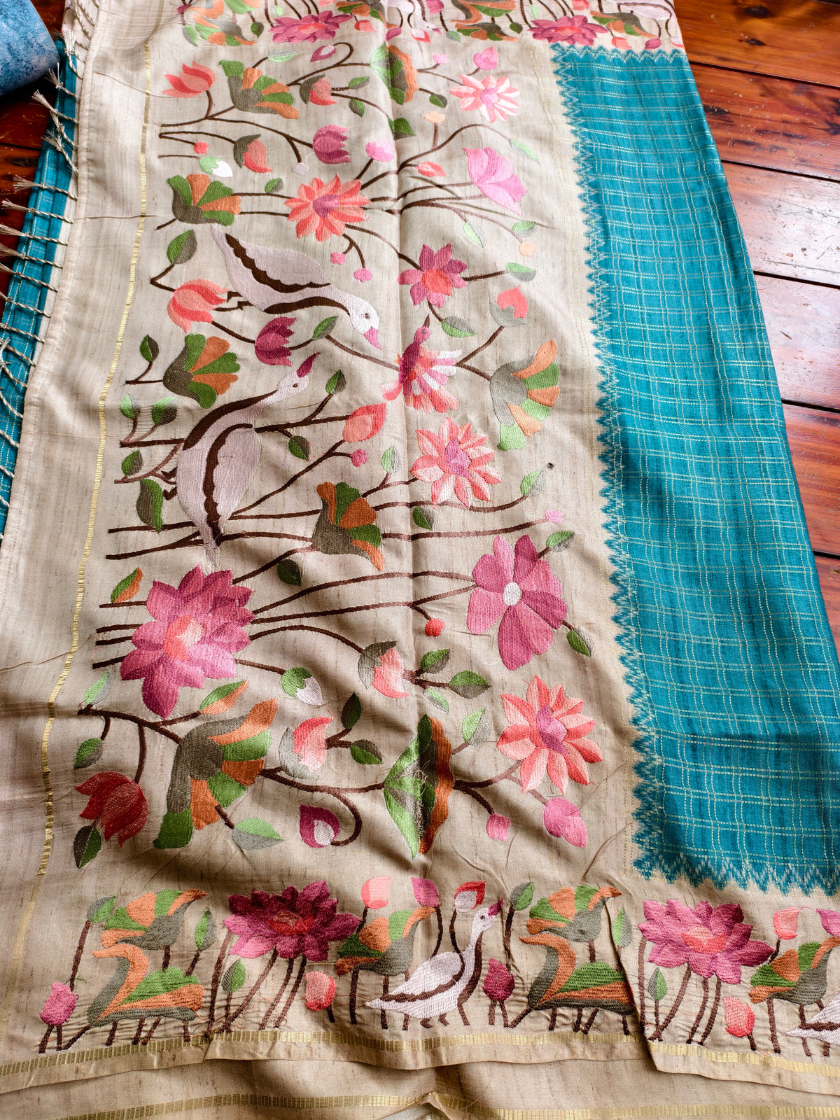 semi tussar saree