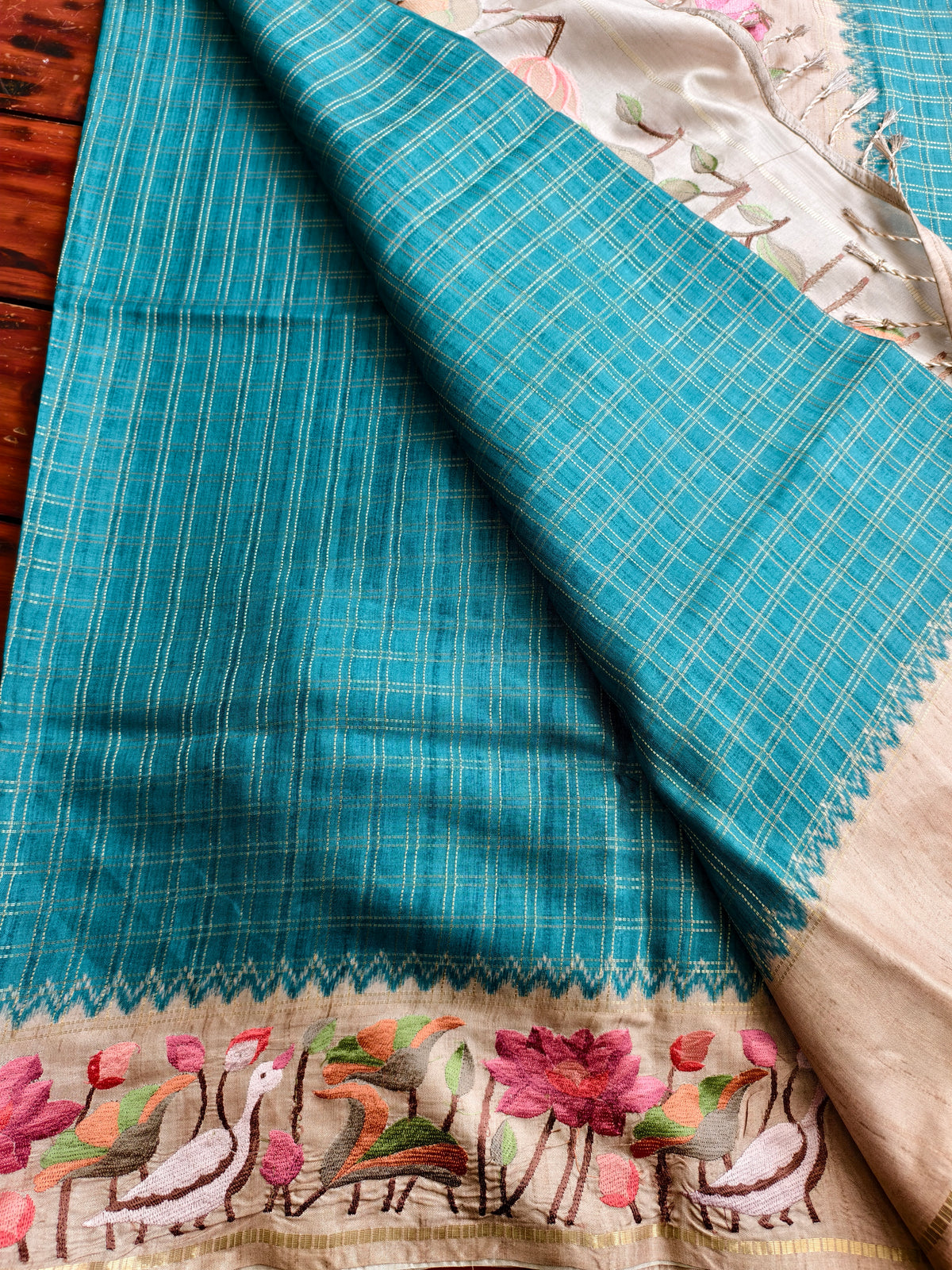 semi tussar saree