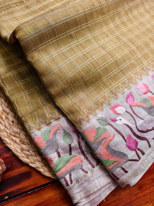 semi tussar saree PC18302