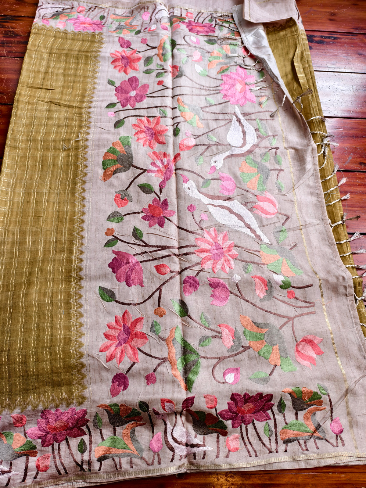 semi tussar saree
