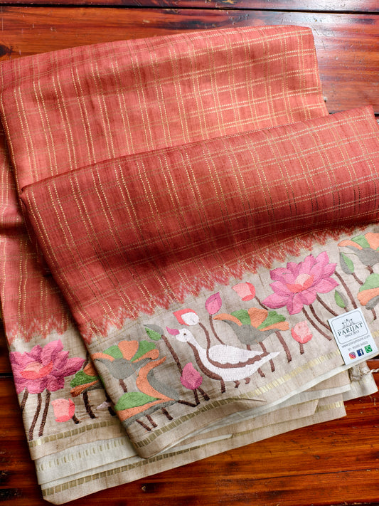 semi tussar saree PC18299