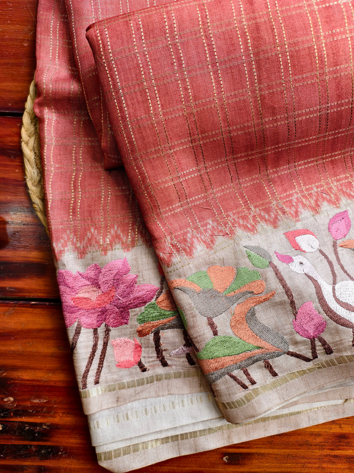 semi tussar saree