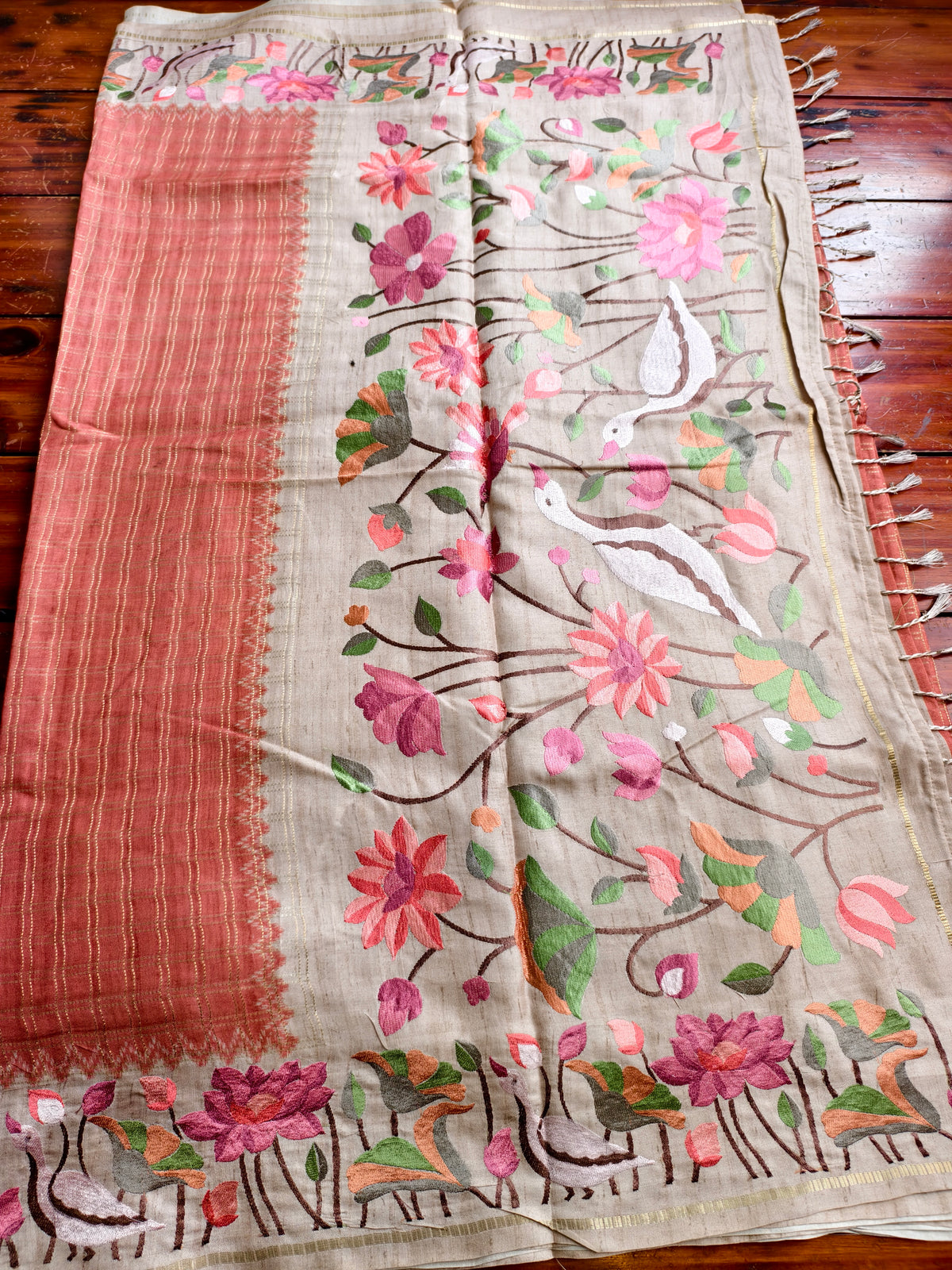 semi tussar saree
