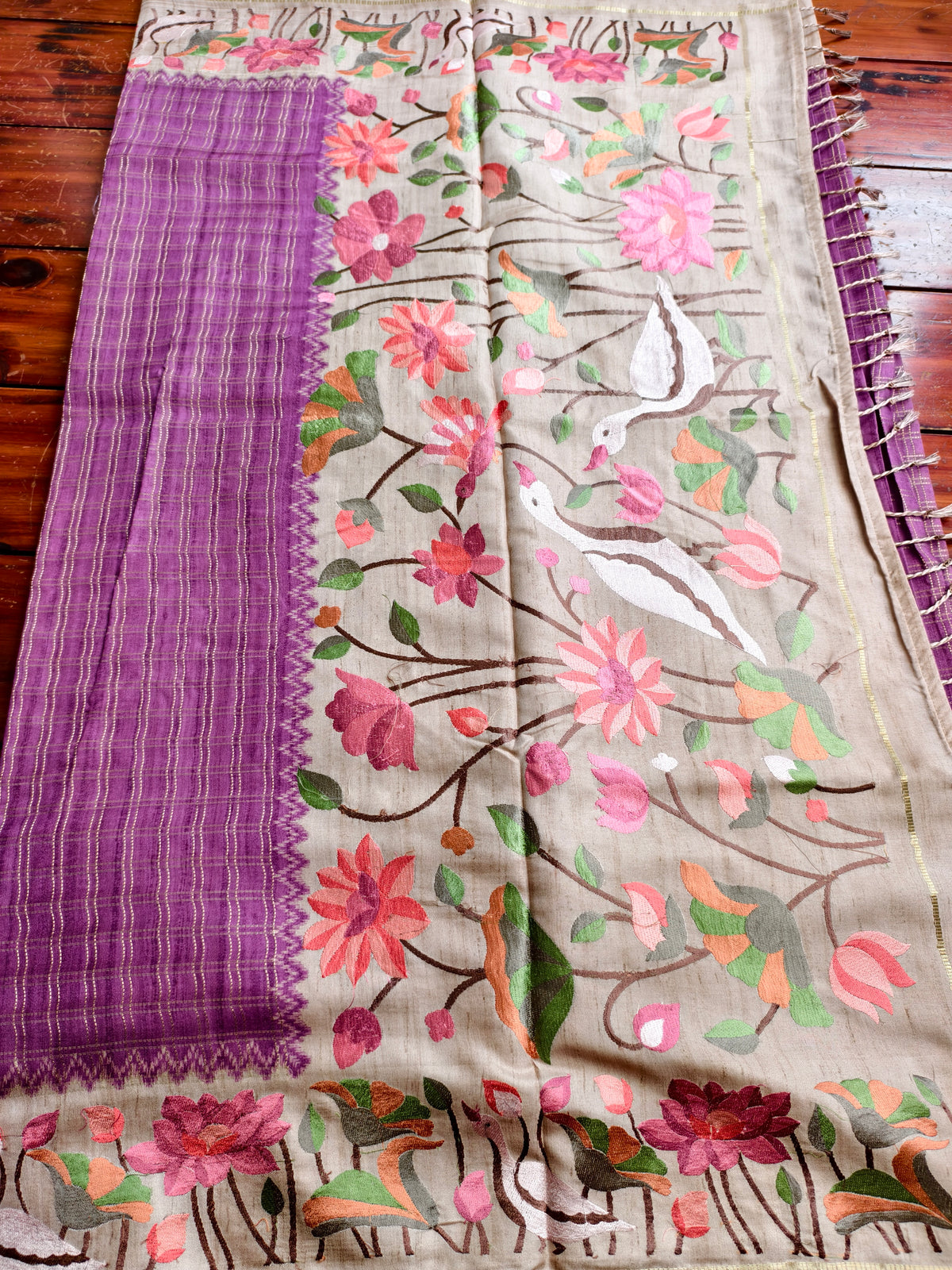 semi tussar saree