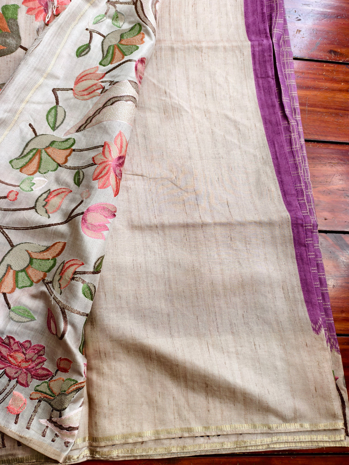 semi tussar saree