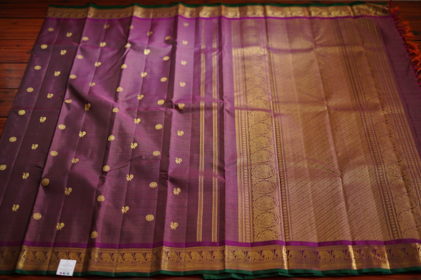 Purple Vairaoosi Pure 4gm Gold Kanchi Silk Saree PC10142