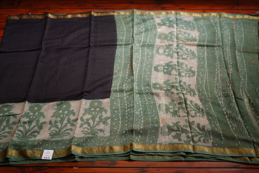 Block Printed Maheshwari Sico Saree PC12001