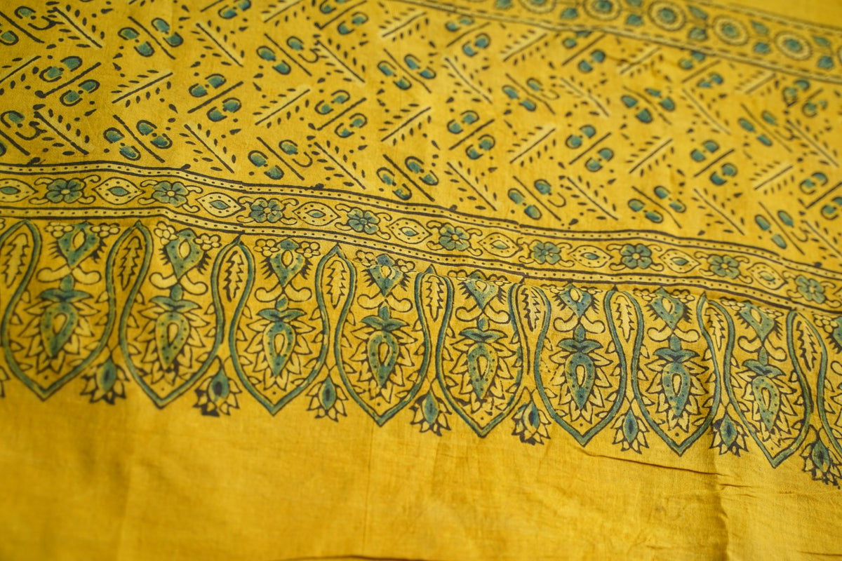 Ajrakh Block Printed cotton Saree PC18161