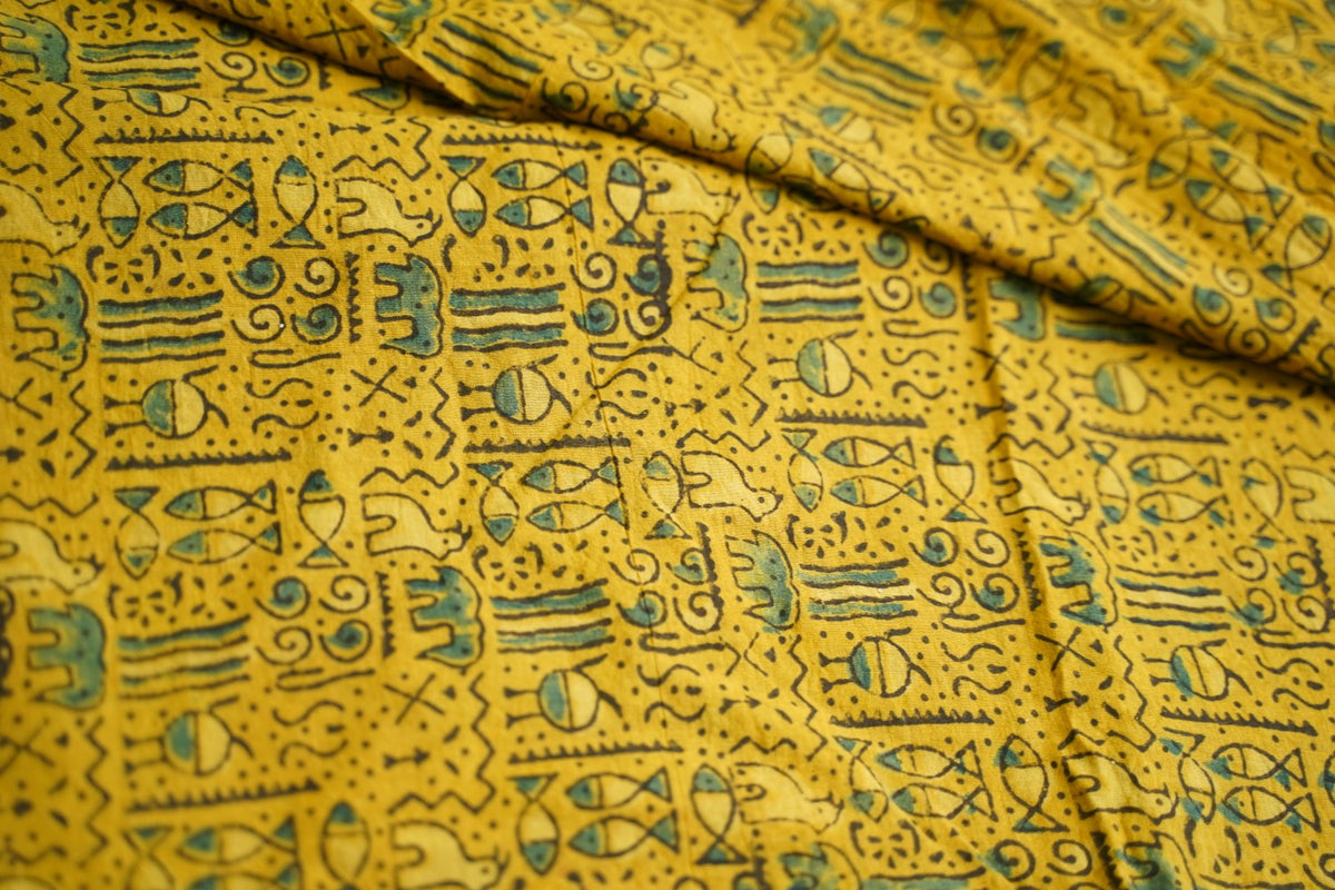 Ajrakh Block Printed cotton Saree PC18161