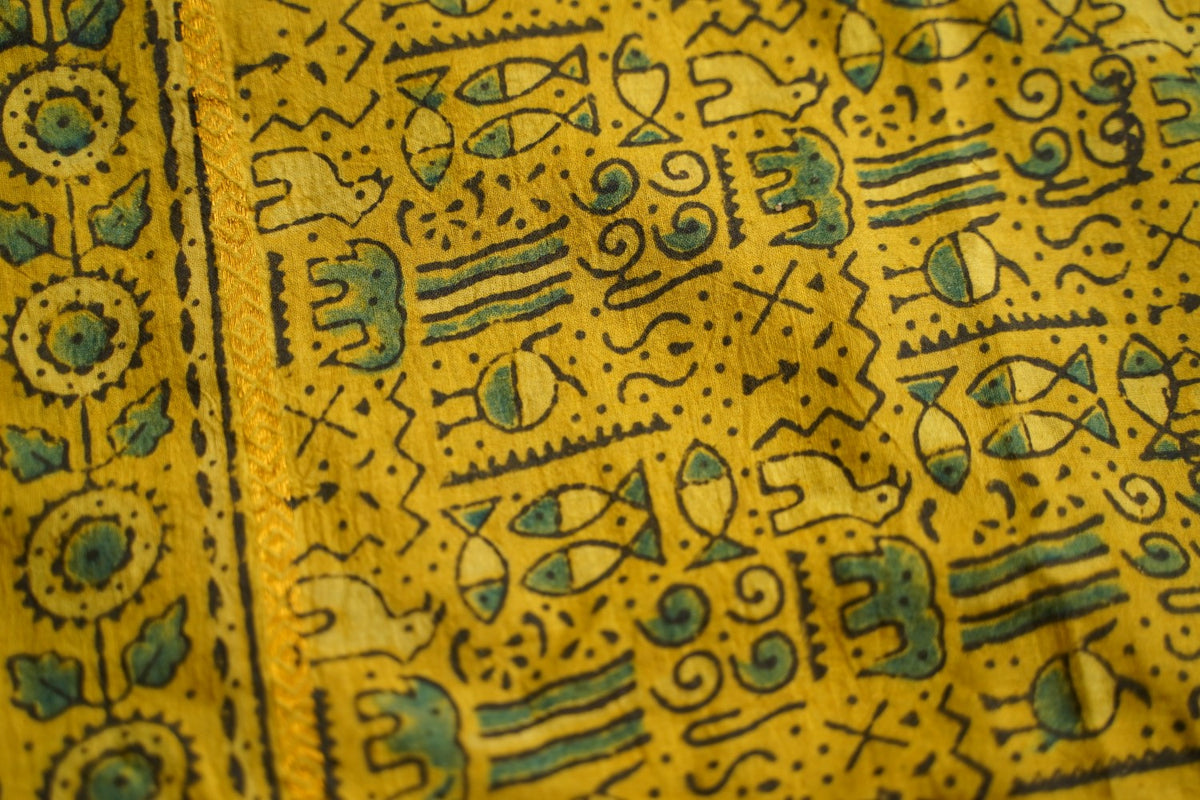 Ajrakh Block Printed cotton Saree PC18161