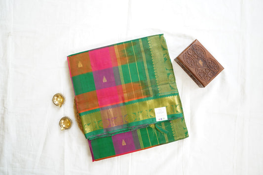 10 Yards  Kanchi Handloom Silk Cotton Saree PC14512