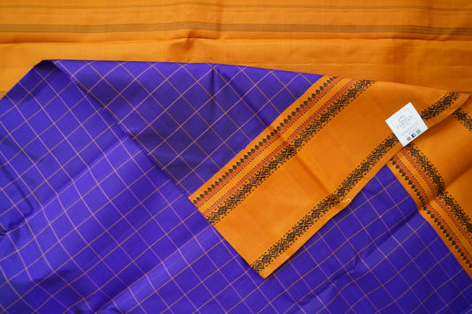 Blueish Grey  Narayanapet handloom Cotton Saree with Thread border PC11153