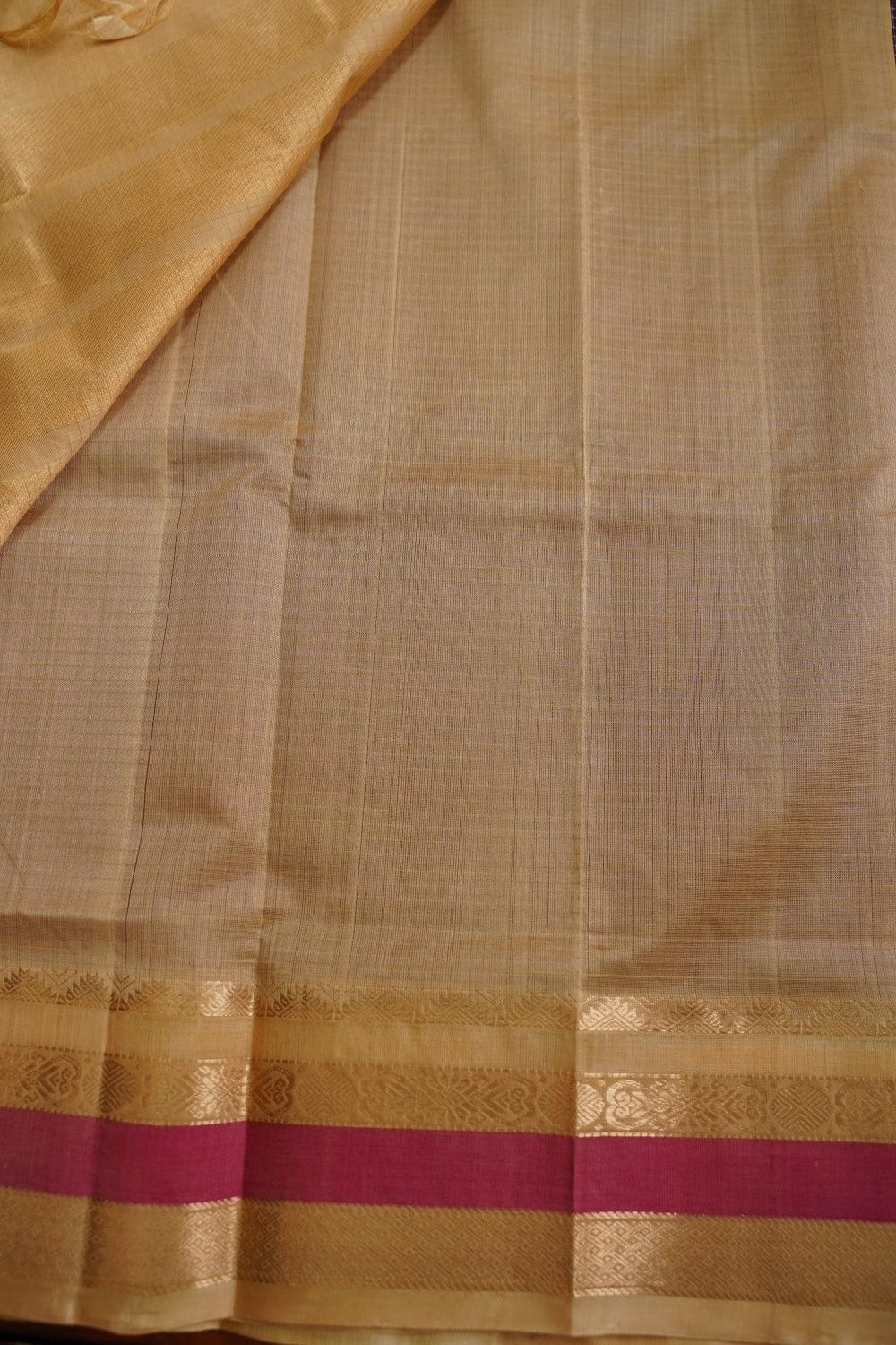 Purple Checks Kanchi silk cotton saree PC11179