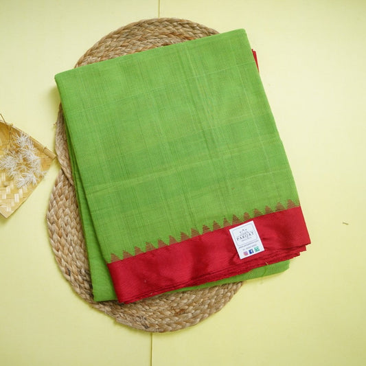 Parrot Green  Ponduru handloom Cotton Saree  PC11282