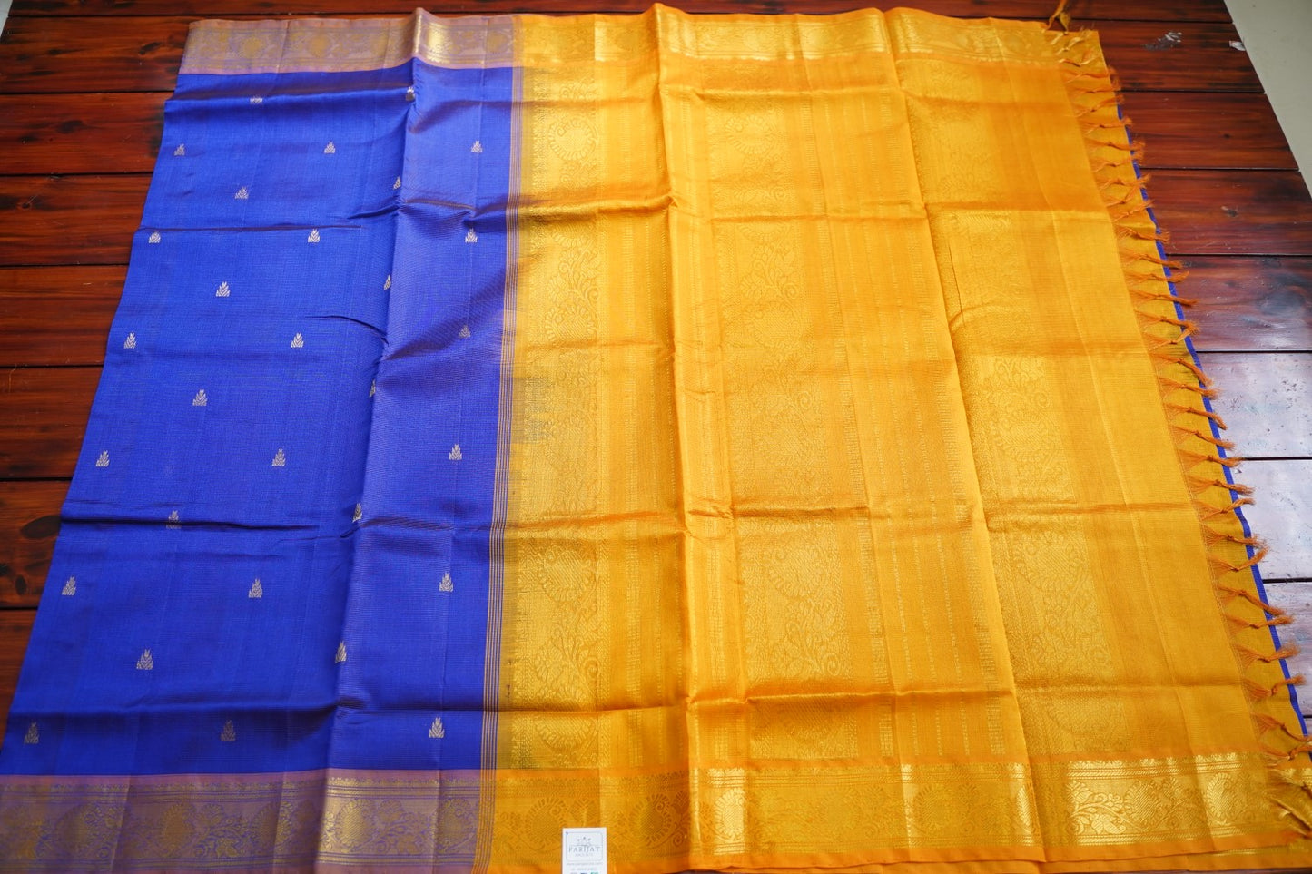 Blue  Vairaoosi  Butta Kanchi Silk Cotton Saree With Zari Border PC11259