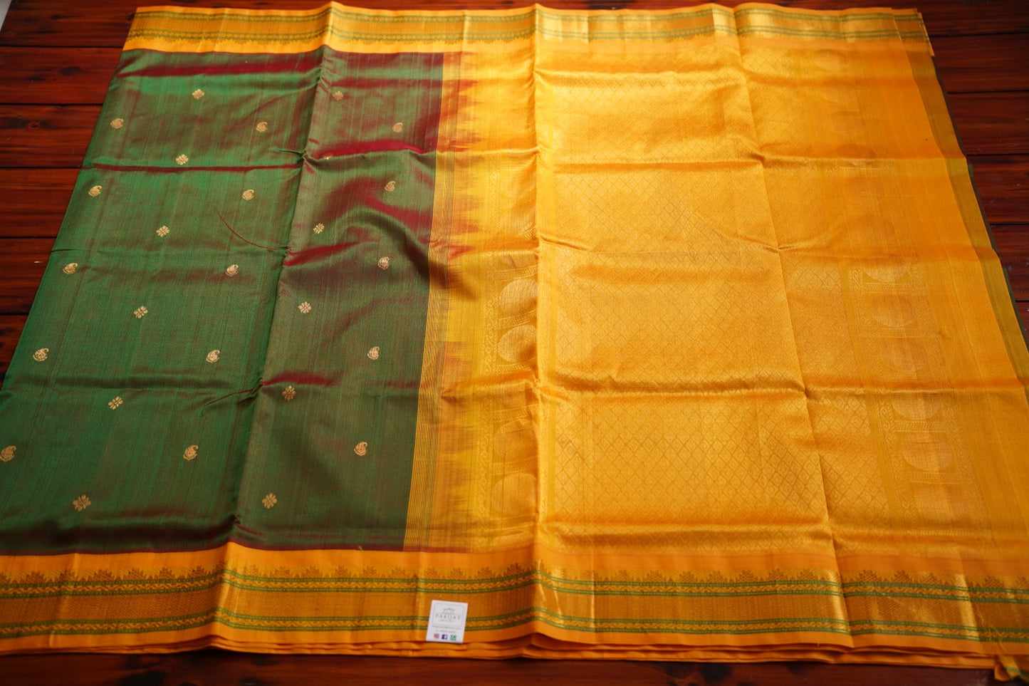 Mandhulir Brown Kanchi Silk Cotton Saree With Zari Border  PC10792