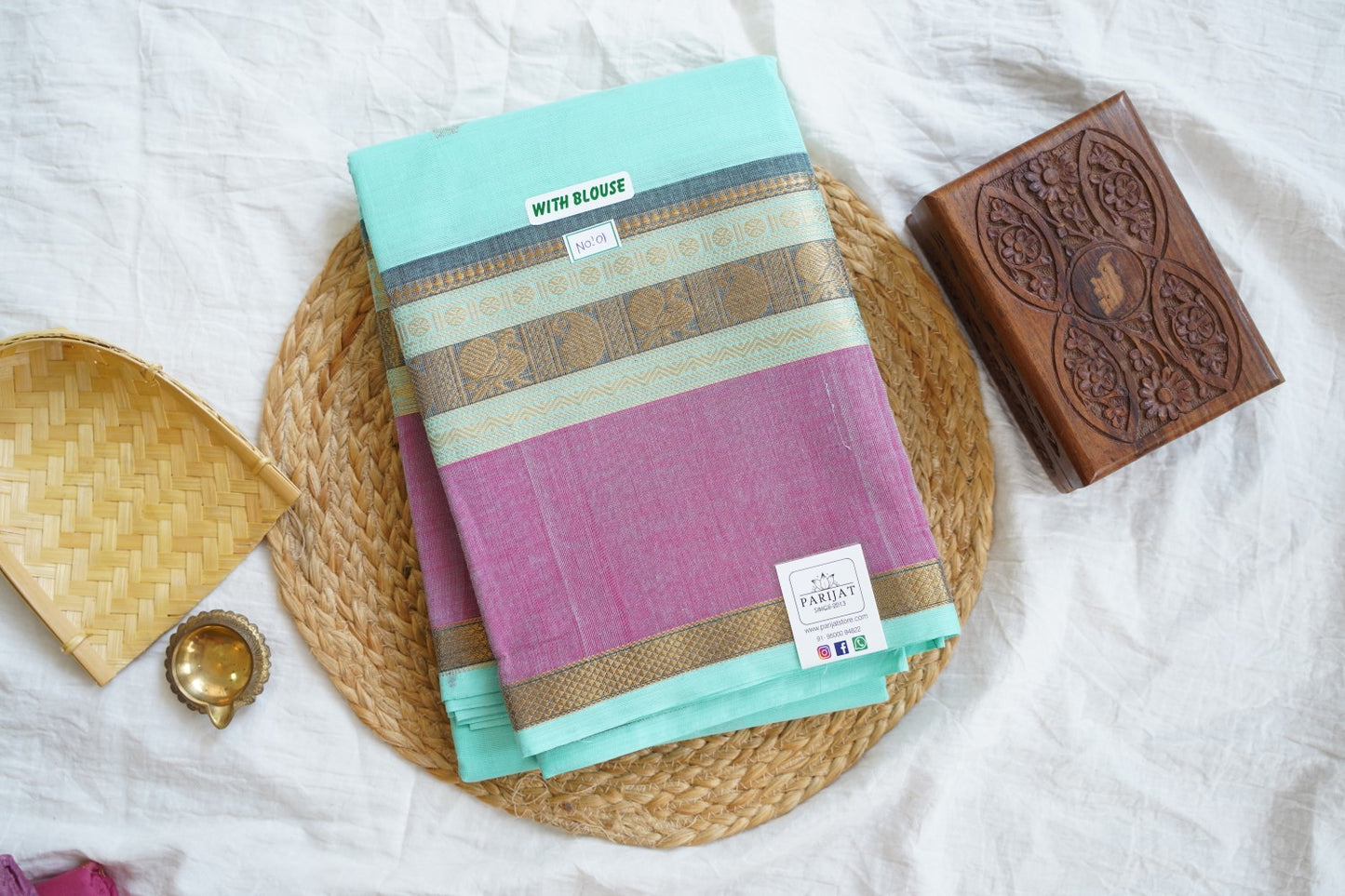 Chettinad handloom Cotton Saree PC16259