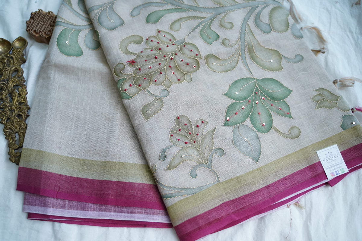 Linen Cotton Saree PC18234