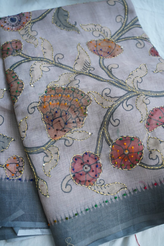 Linen Cotton Saree PC18235