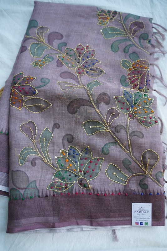 Linen Cotton Saree PC18236