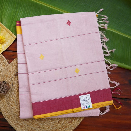 Baby Pink Ponduru handloom Cotton Saree PC11311