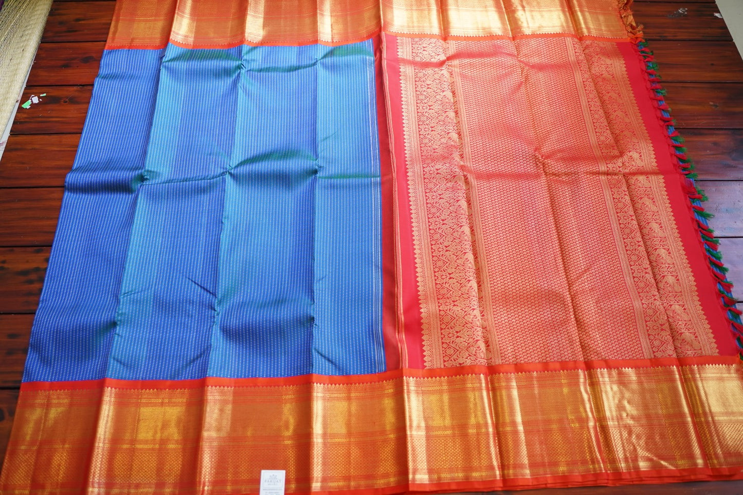 Anandha  Blue Pure Gold Buttas Kanchi Silk Saree PC11331