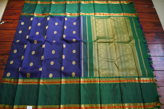 Royal Blue Pure Kanchi Silk Saree PC11332