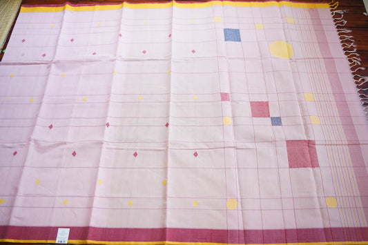 Baby Pink Ponduru handloom Cotton Saree PC11311