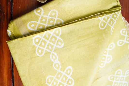 Semi chanderi kolam butta saree PC18290