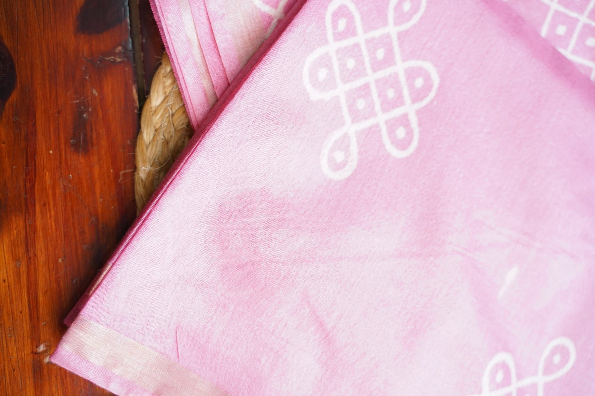 Semi chanderi kolam butta saree PC18296