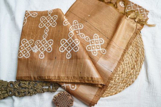 Semi chanderi kolam butta saree PC18404