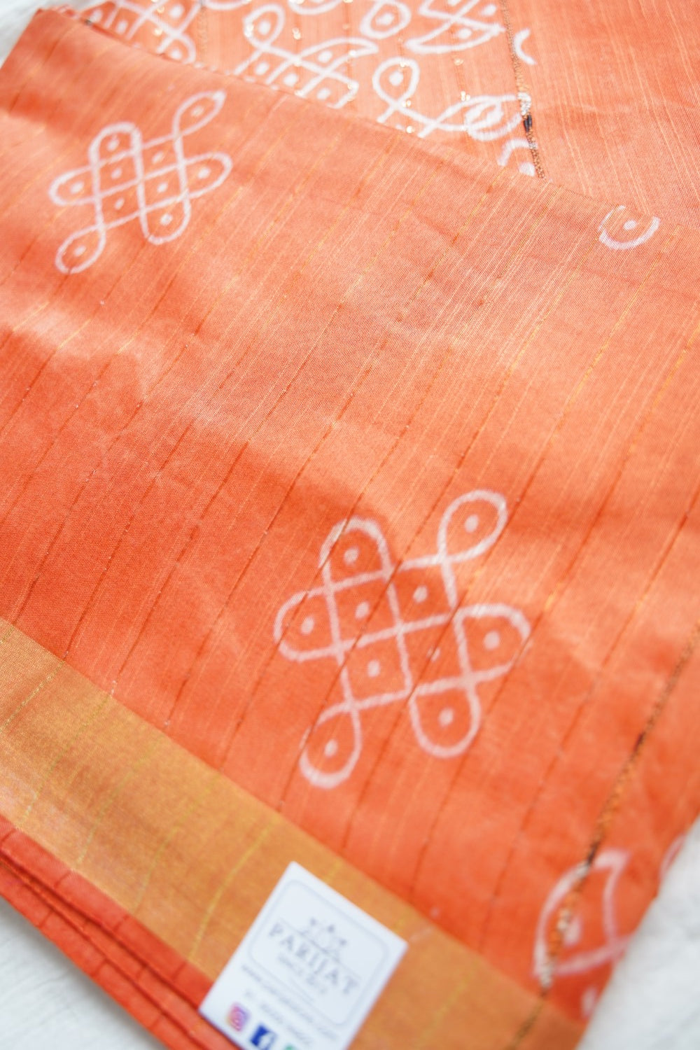 Semi chanderi kolam butta saree PC18406