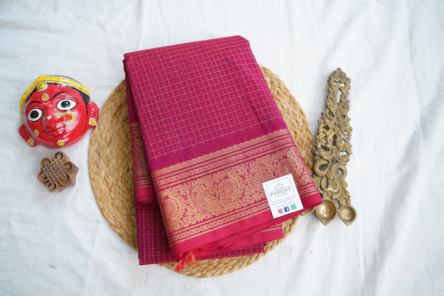 Kanchi handloom Cotton Saree PC17369[magenta]