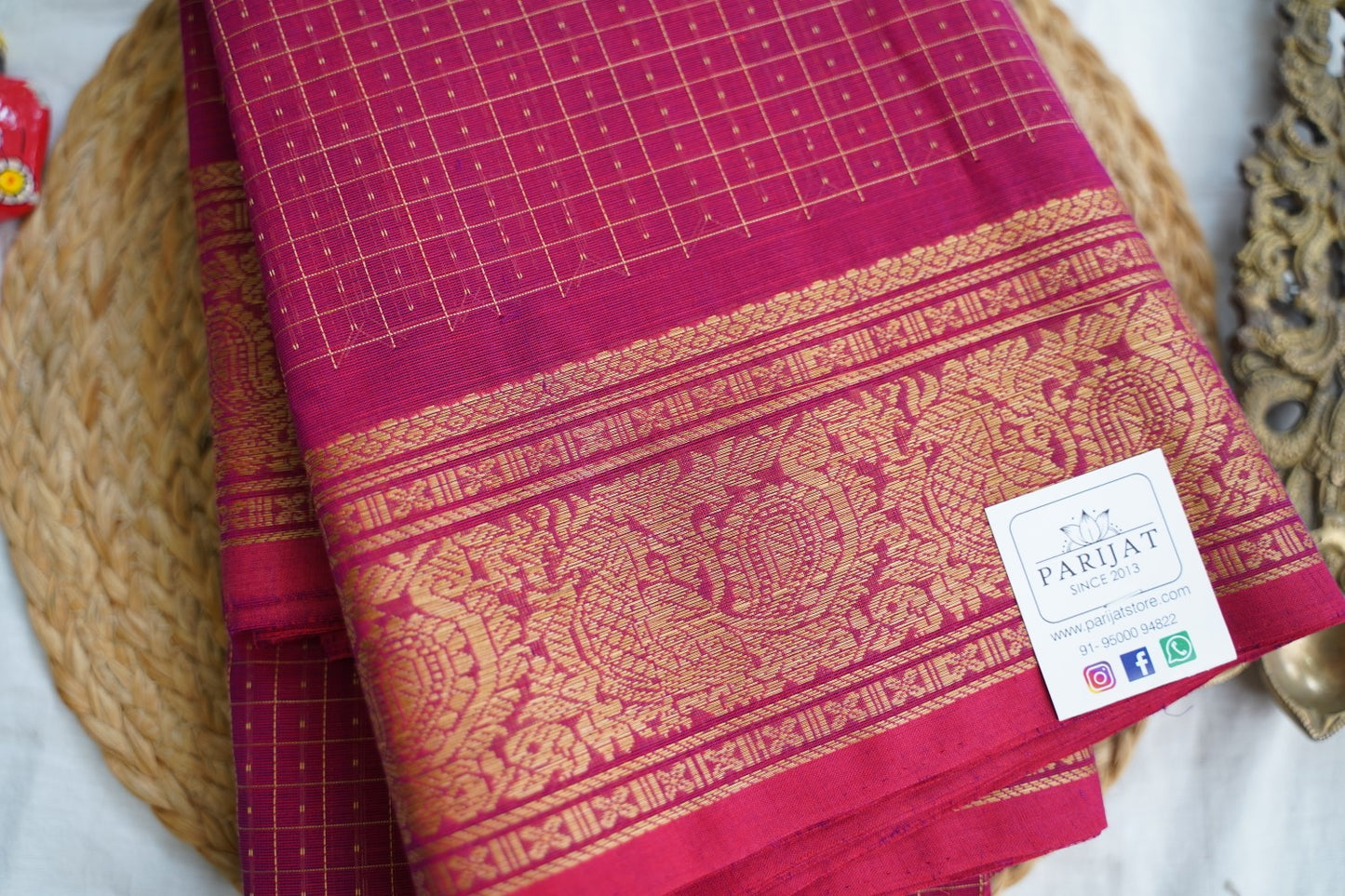 Kanchi handloom Cotton Saree PC17369[magenta]