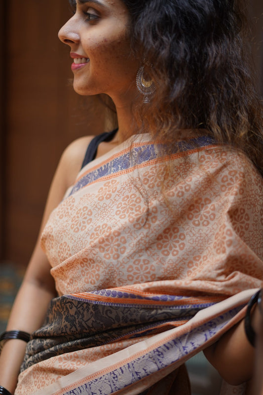 Block Printed Kanchi Silk Cotton Saree PC14702
