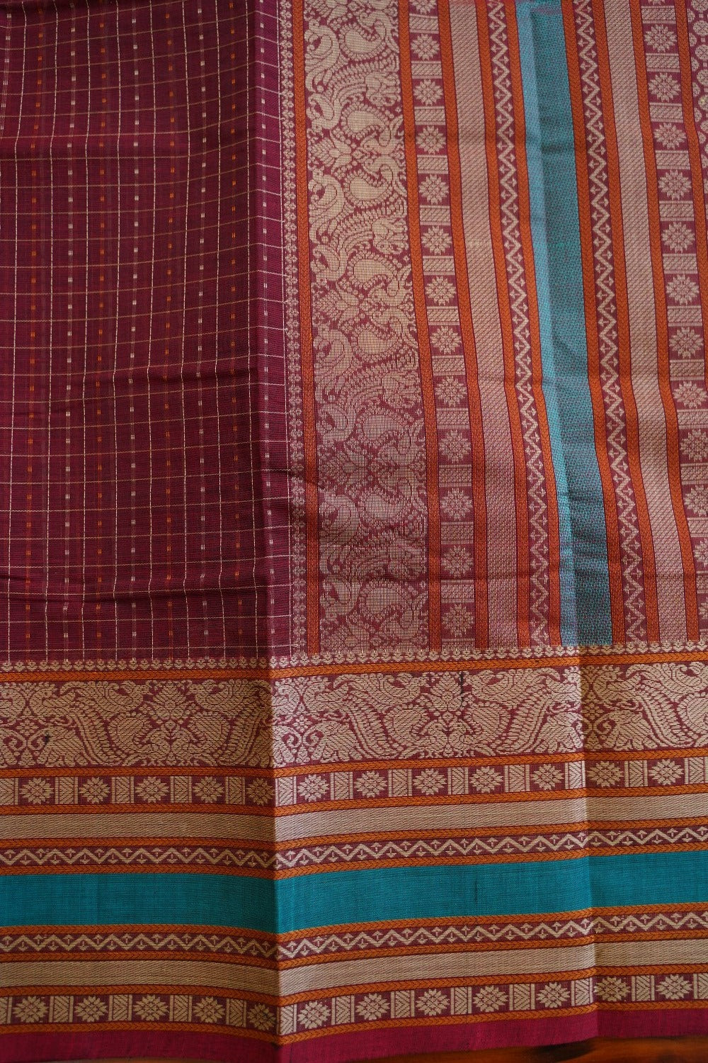 Maroom Lakshadeepam  Kanchi handloom Cotton  Saree With Cotton  Border PC11582