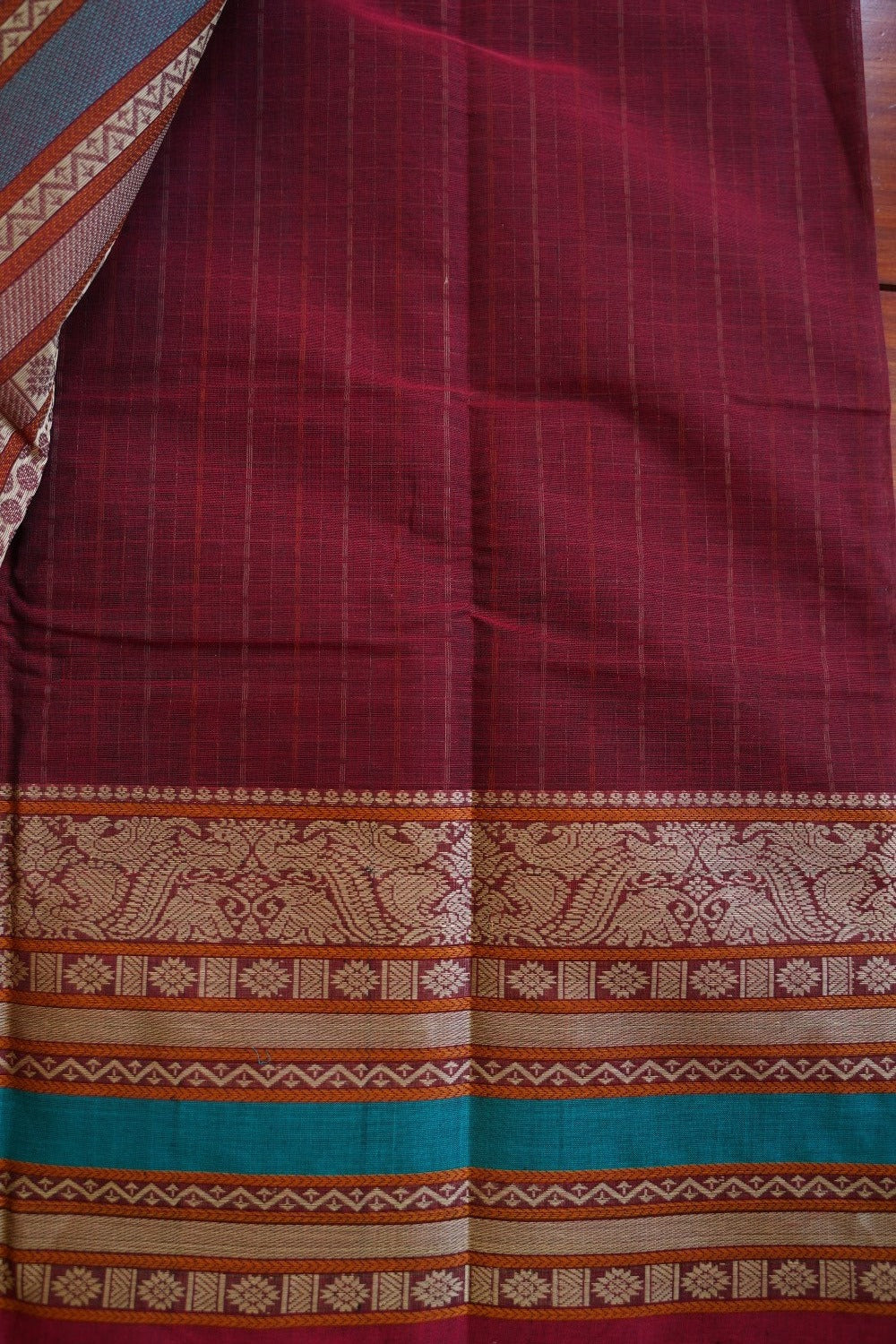 Maroom Lakshadeepam  Kanchi handloom Cotton  Saree With Cotton  Border PC11582