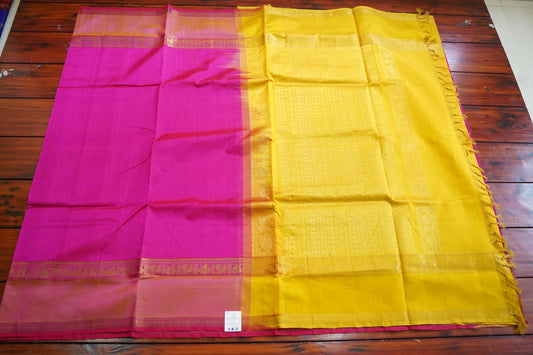 Pink Kanchi Silk Cotton Saree With Zari  Border PC11326