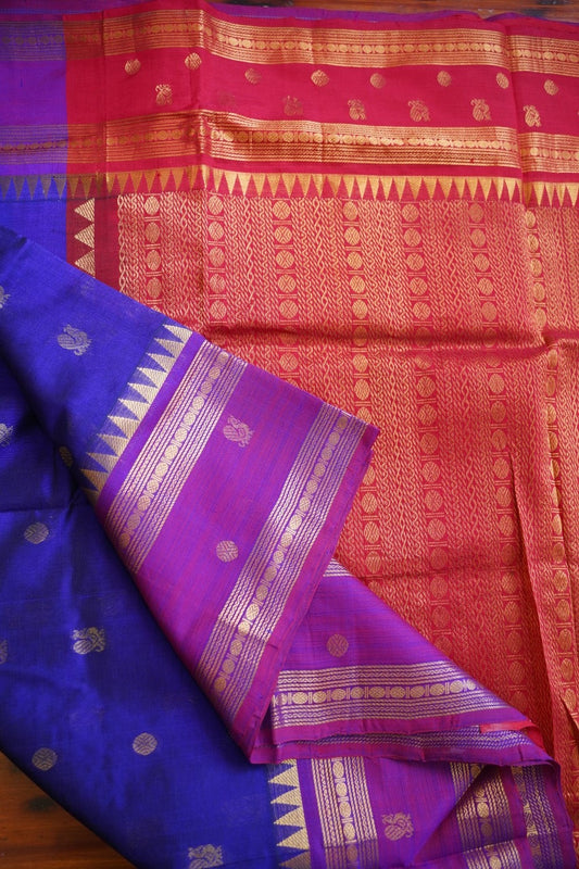Violet Buttas Kanchi Silk Cotton Saree With Zari  Border PC11328