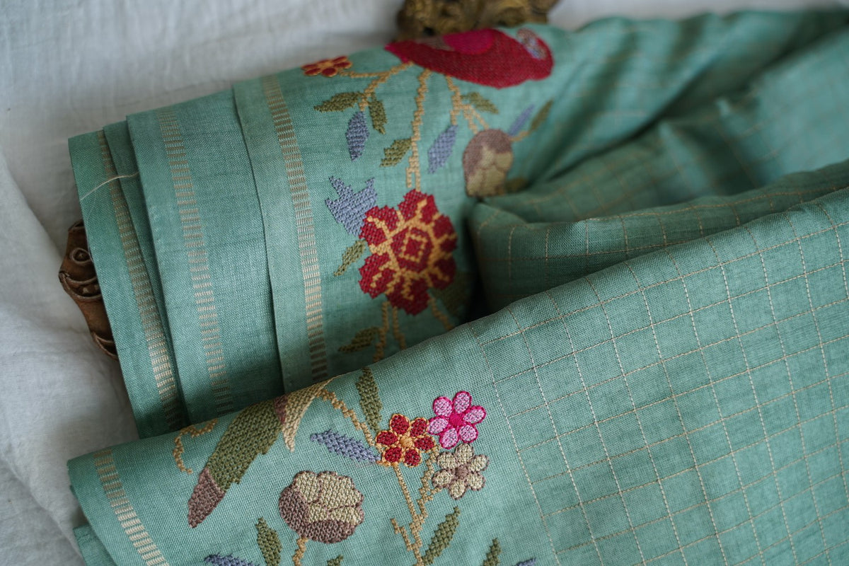 semi tussar saree PC18362