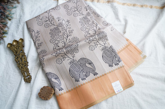semi tussar saree PC18396