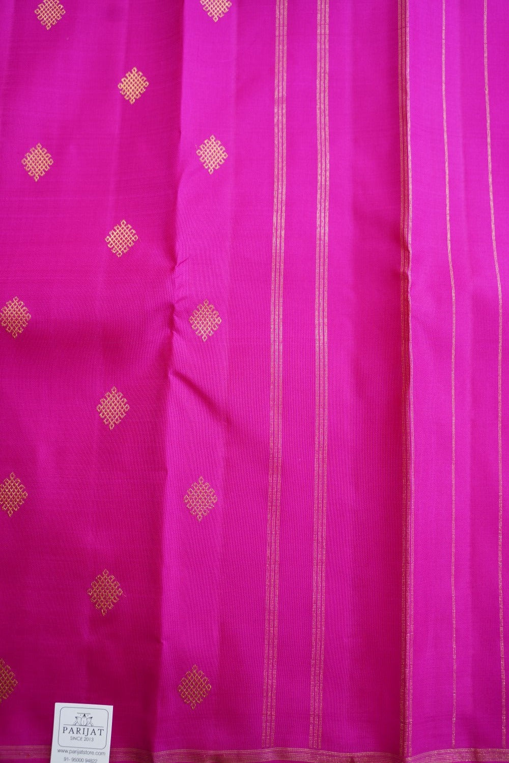 Rani Pink Kolam Butta Pure Kanchi Silk Saree PC11914