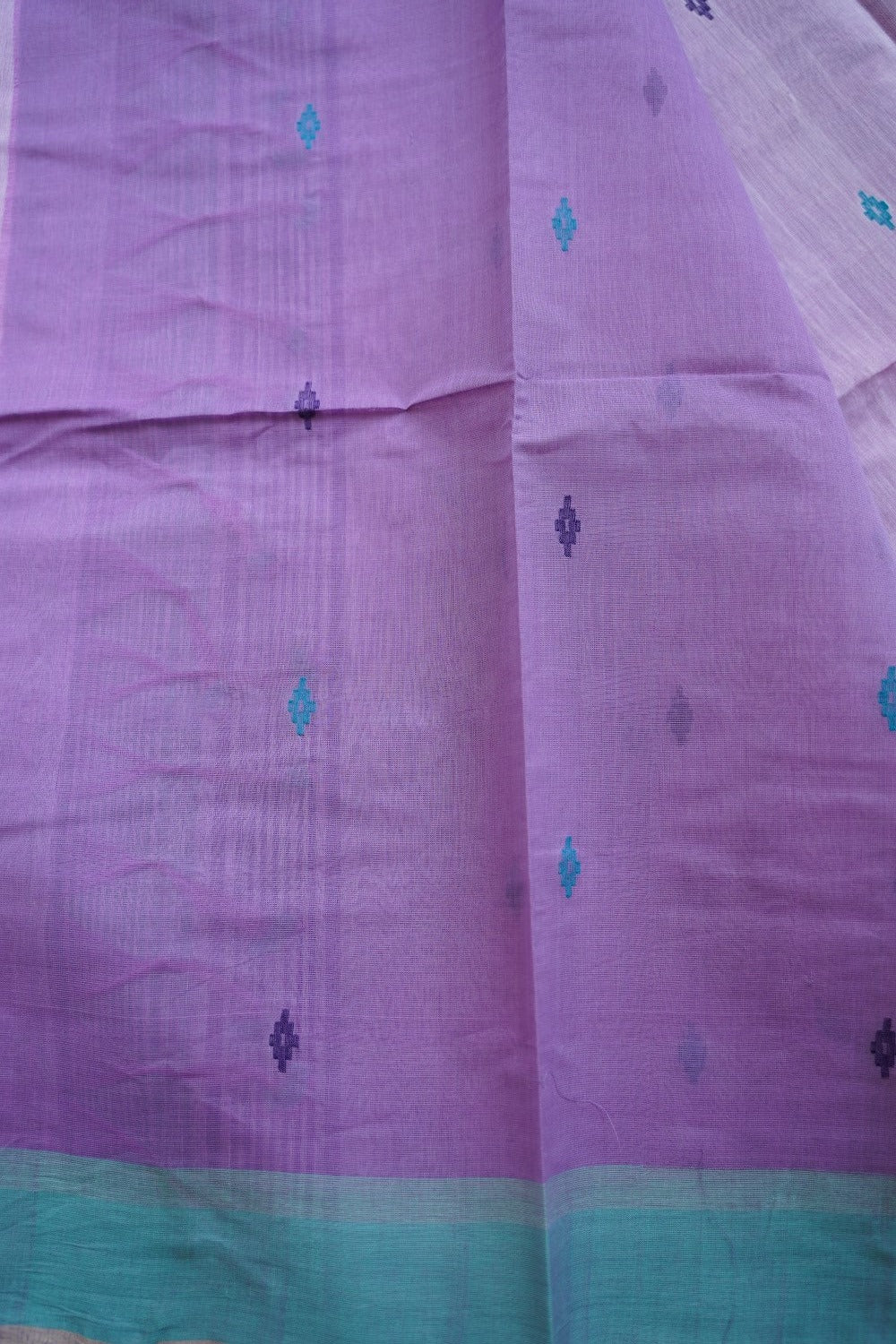 Lilac buttas Ponduru handloom Cotton Saree PC11654