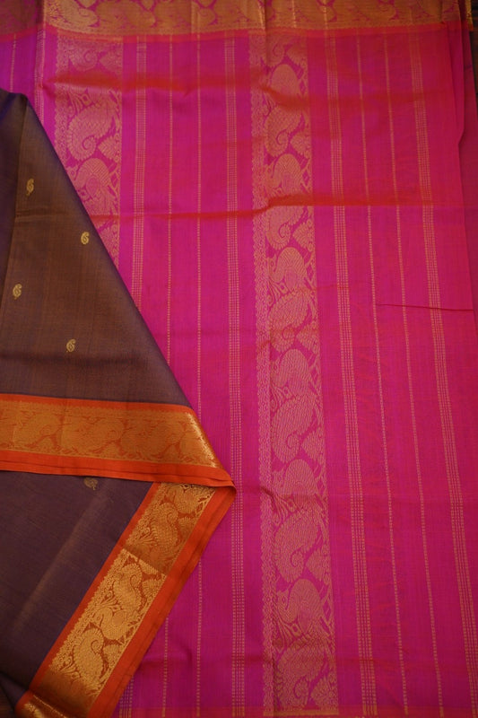 Kanchi Silk Cotton Saree With Zari Border  PC10192