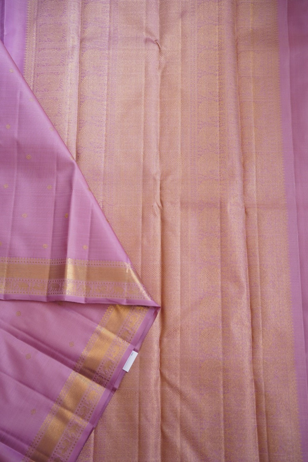 Pastel Pink  Vairaoosi Pure 4gm Gold Kanchi Silk Saree PC10206