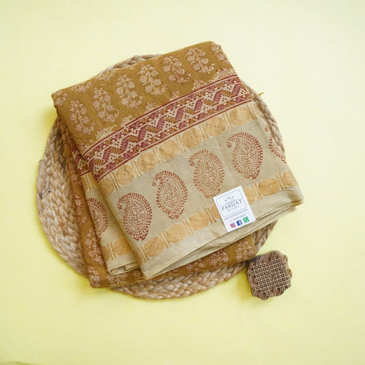 Kalamkari Organic Sungadi cotton saree (without blouse) PC11667